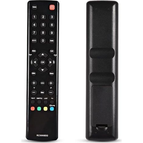 Télécommande - TCL - RC3000E02 - Noir - 21.5 cm - Simple