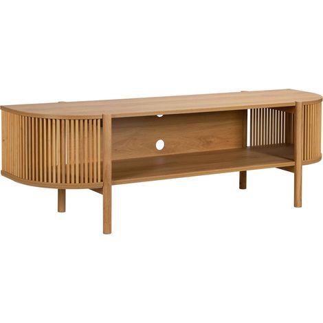 Meuble TV bohème 160 cm effet bois clair (1/5)