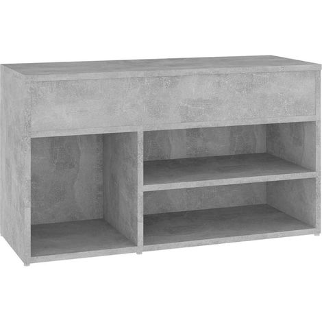 Armoire à Chaussures, Meuble Étagère de Rangement, Gris béton 80x30x45 cm Aggloméré OIB1352E (1/5)
