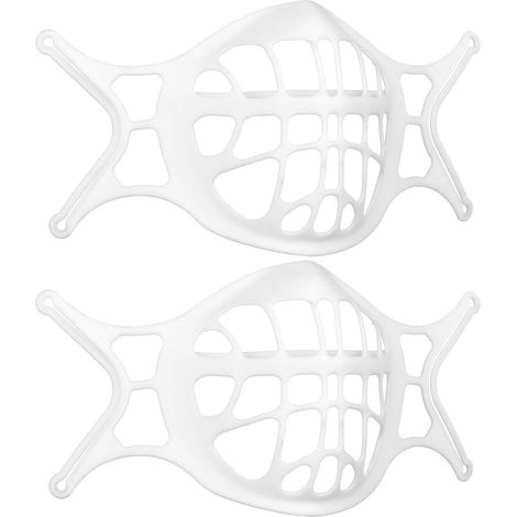 2PCS 3D porte-masque-porte-masque en silicone (blanc) (1/4)