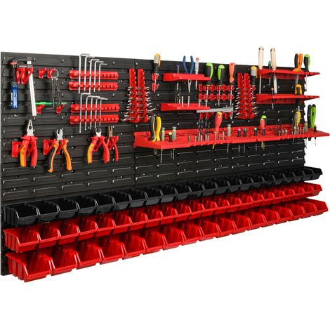 Panneau d'outils d'atelier 172x78 cm +61 plateaux (1/5)