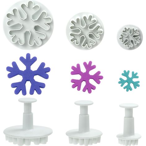Stampi, forme, taglia fiocchi di neve natalizi, fiocchi di neve 3 pezzi.