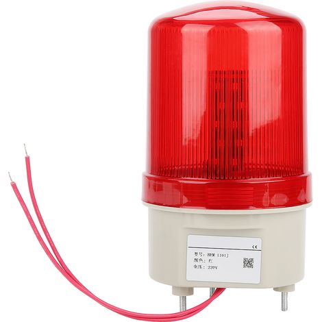 Lampe Flash Rouge LED 220V avec Alarme Sonore, Gyrophare Rotatif d'Urgence, Signal Lumineux Clignotant (1/5)