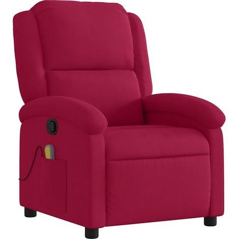 Maison Exclusive - Massagesessel Weinrot Samt