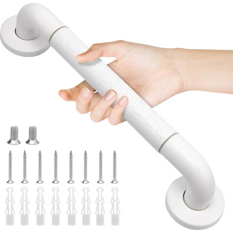 Barres d'appui Salle de Bain Avec Poignée Antidérapante et Cercles de Sécurité Lumineux,WC,Douche,Porte-serviettes,Aide-escalier Seniors et Enfants 40cm
