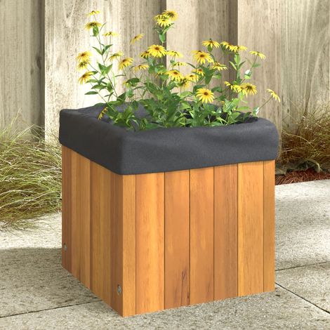 Jardinière 25x25x25 bois massif d'acacia (1/5)