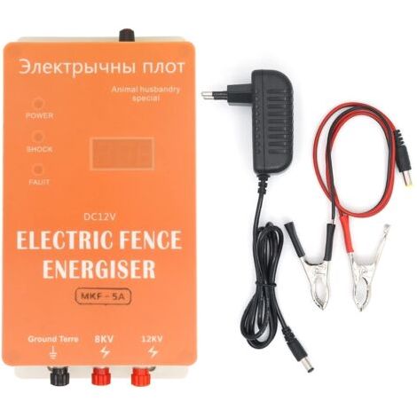 Clôture éLectrique Pour Animaux, Clôture éLectrique Pour Chevaux 5KM, éLectrificateur de Clôture, 230V, Pour Moutons, Porcs, Cerfs, Chiens, Chevaux, Poulets, ClôTure Pour BéTail (1/5)