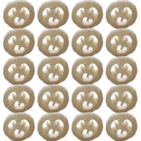 Sponge de loofah 20pcs, plat de savon respirant naturel, bon loofah drainage en vrac, produits nettoyage pour la maison. (1/5)