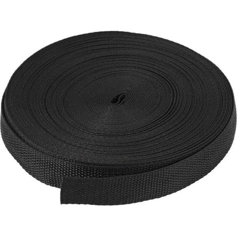 Rouleau Sangle Nylon 25Mm X 20M Pour Sac Ceinture Bricolage Artisanat Noir (1/4)