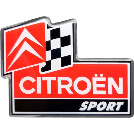 Citroen Sport Adesivo 3D Bandiera Scacchi, 50 x 66 mm