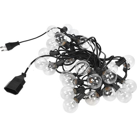 Guirlande lumineuse de 7,65 m avec 25 LED G40, étanche et décorative, pour jardin, pelouse ou clôture. Prise UE 220 V. (1/5)