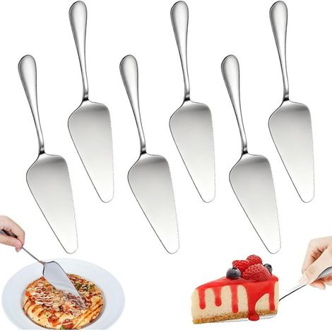 6 Pièces Pelle à Tarte en Acier Inoxydable, Pelle à Gâteau Dentelée, Couteau à Gâteau, avec Bords Dentelés, Lavable au Lave-Vaisselle, pour La Découpe Gâteaux, Desserts, Pizzas, Fromages, Tartes (1/5)