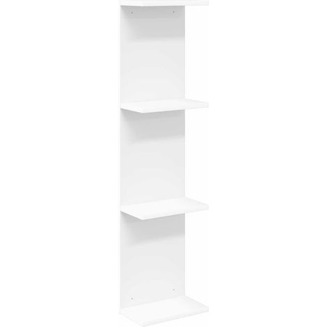 vidaXL Scaffale da parete Bianco 25 x 15 x 100 cm Legno ingegnerizzato (1/5)
