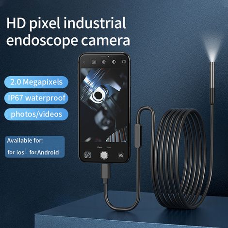 Caméra endoscopique d'inspection de type C, 7,9 mm, avec éclairage LED réglable intégré, étanche IP67, pour téléphones mobiles Android et iOS. (1/5)