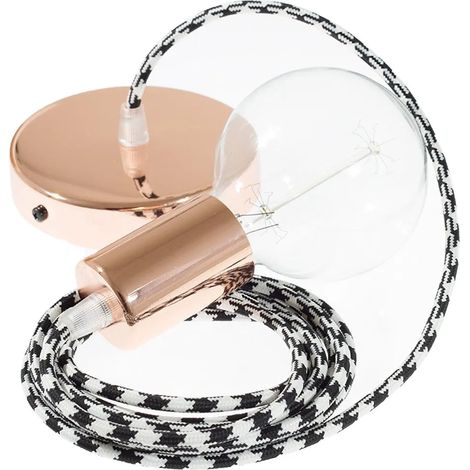 Lampada a sospensione creative-cables rp04 cavo tessile rame 2 m (1/3)