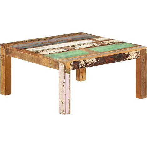 vidaXL Table basse 80x80x40 cm Bois de récupération massif (1/5)