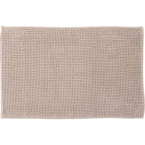 Tapis de Salle de Bain "Chenille" 50x80cm Beige (1/3)