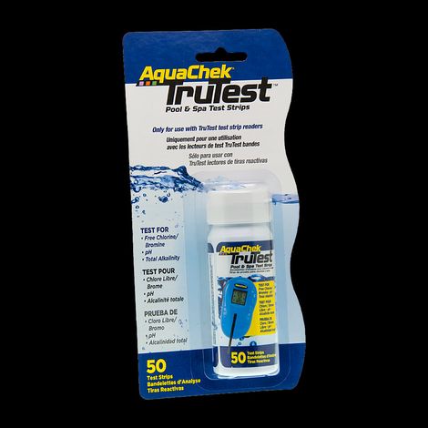 Bandelettes de test pour analyse de l'eau de piscine – Chlore libre, pH, alcalinité – Lot de 50 bandelettes – Aquachek