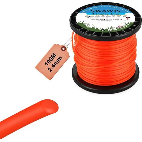 Fil De Coupe - Nylon Rond 2,4 mm - 100 M - Pour Tondeuse À Gazon Et Débroussailleuse - 1 Pièce (1/5)