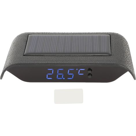 Horloge Numérique LED Solaire Portable pour Voiture Camion - Accessoire Décoratif Lumineux Bleu (1/5)