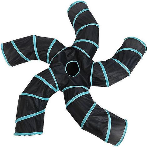 Tunnel de jeu pliable en polyester pour chats, avec fenêtre supérieure et jouets lavables pour animaux de compagnie. (1/5)