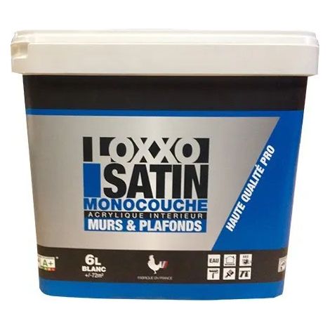 Acrylfarbe Satin Einzeltönung Wände & Decken Weiß 6 L - Loxxo