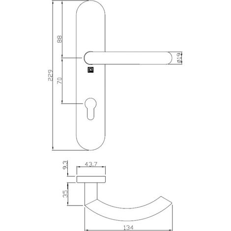 Ensemble sur plaque JADE Série 1094 type CLE I finition inox brossé - HERACLES - B-INOX-SP04 (1/3)