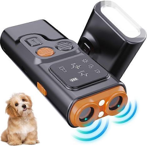 JANMIR-Répulsif à ultrasons pour chiens à double tête, dispositif de dressage pour empêcher les chiens d'aboyer et les éloigner, répulsif haute puissance (1/5)