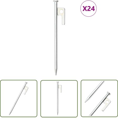 The Living Store Zeltheringe 24 Stk. 20 cm 9 mm Verzinkter Stahl - Campingausrüstung - Zeltheringe - Wanderausstattung - Gartenbedarf - Caravan Zubehör (1/5)