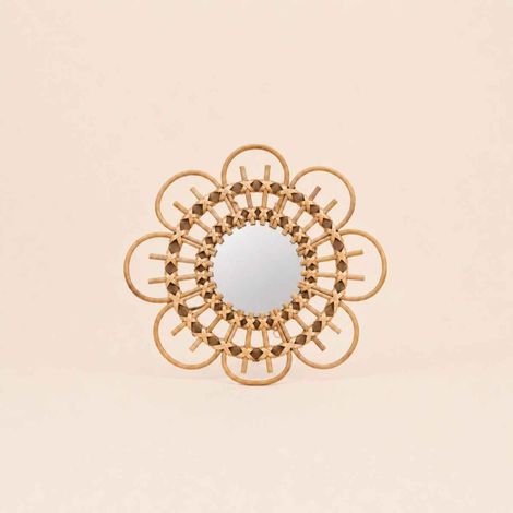Miroir en rotin rond 30cm (1/5)