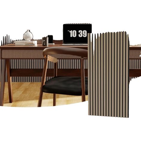 Pannelli acustici, materiale in legno, dimensioni 120x30 cm, facile installazione, elevato assorbimento acustico, design moderno. (1/5)