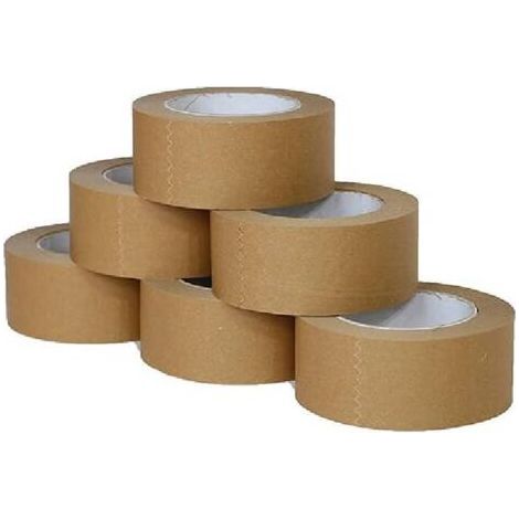 Ruban adhésif en papier kraft écologique de 20 mm x 16 m, ruban d'emballage brun, ruban en papier biodégradable, sans plastique, entièrement recyclable (1/5)
