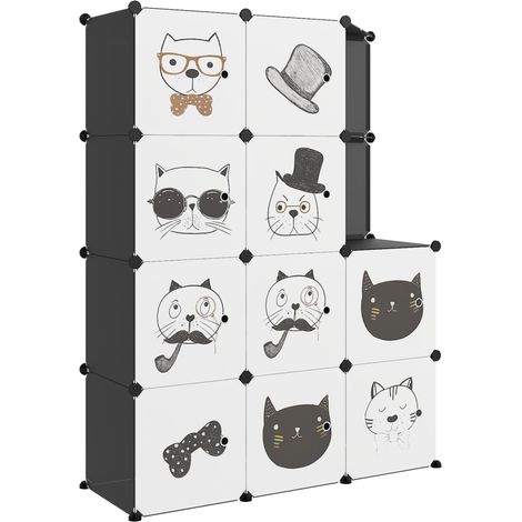 Storage Cabinet  Black  Polypropylene (PP) and Steel  Large  Modular vidaXL