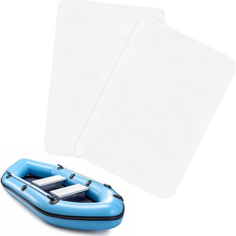 2 Pièces Patch de Réparation de Bateau Gonflable en Plastique 20 x 12cm Patch de Revêtement de Piscine Coupé à la Taille Kit de Réparation de Patch de Piscine Carré Blanc (1/5)