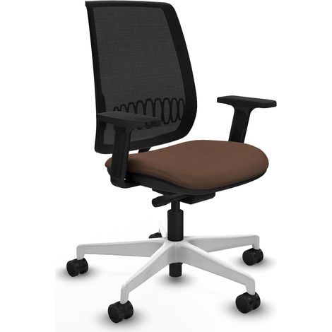 Silla de oficina piqueras y crespo Alares tela negra base blanca (1/2)