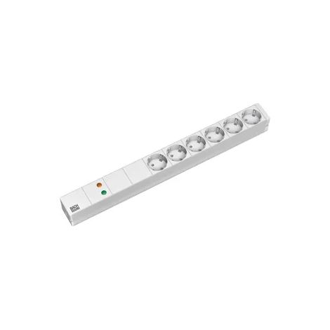 Bachmann 19Zoll Steckdosenleiste 6f Schutzk.,1xGVS,alu 333.402 (1/2)