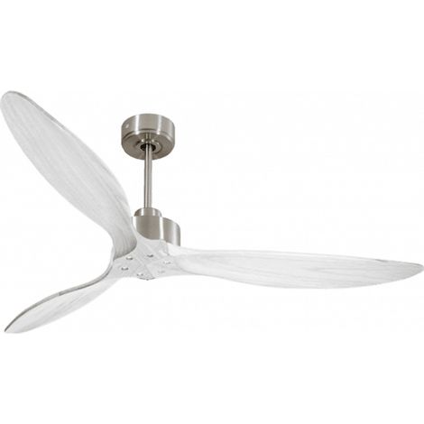 Modulo Slim de Klassfan - Ventilateur de plafond et destratificateur moteur DC chrome et pales bois blanc 30 à 60 m²