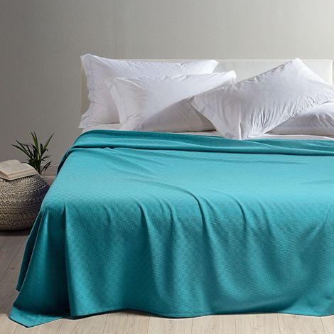 Caleffi 1002639 Cotone Panama Rodeo Copriletto Estivo per Matrimoniale Letto, Anice (18907)