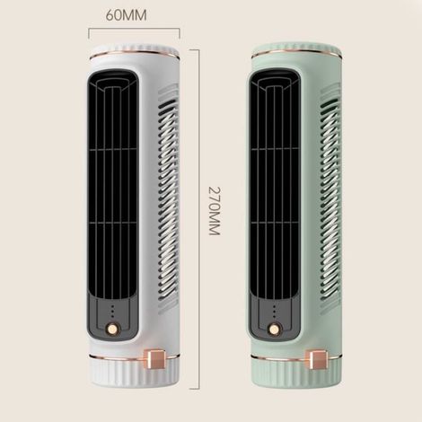 Ventilateur de refroidissement d’air Mini USB rechargeable 3 vitesses - - Blanc (1/4)