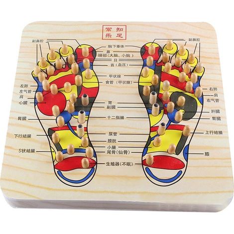 Planche de massage en bois pour pieds - Stimulateur des points d'acupression - Carte de réflexologie plantaire (1/5)