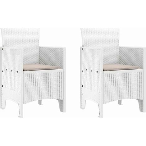 Lot de 2 Chaise de jardin,Chaise d'extérieur Blanc 53 x 49 x 85 cm PP CFW6796883 (1/5)