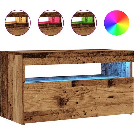 Mobile TV Armadietto TV Mobile Porta TV con LED Legno Antico 75x35x40 cm Multistrato (1/5)