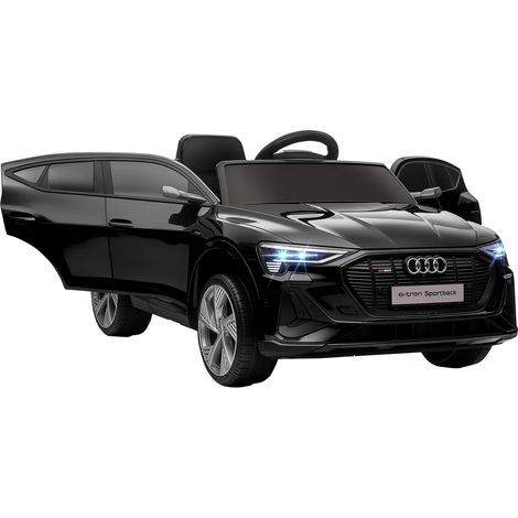 Lizenziertes Audi e-tron Sportback Elektro-Kinderauto, 12 V, 2,4-GHz-Fernbedienung, LED-Scheinwerfer, MP3-Musik, schwarz