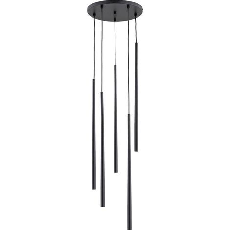Lampadario CARMEN nero metallo rotondo 5xG9 Ã30cm Alfa