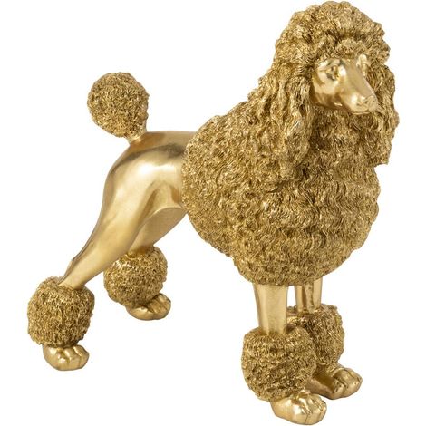 Statuette Caniche Debout "Trina" 34cm Doré (1/5)