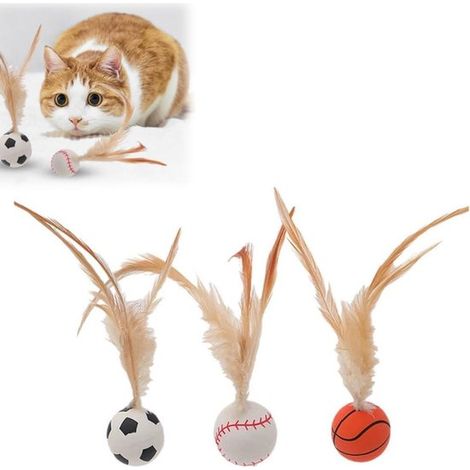 3 piezas, Juguetes para gatos, Pelotas saltarinas, Pelotas de juego, Juguetes para gatos, Juguetes para mascotas, Blanco, Naranja, 3 cm (1/5)