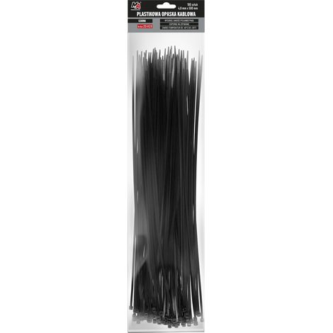 022732 MA Attaches de câble professionnelles en plastique - Noires 4,8 mm x 500 (100 pièces)