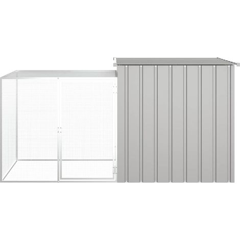 Maison Exclusive - Gabbia per Conigli Grigia 200x91x100 cm Acciaio Zincato (1/5)
