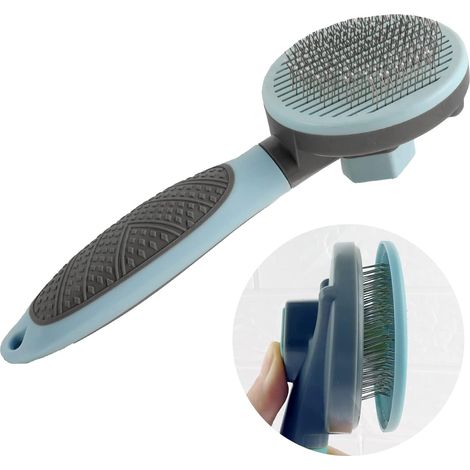 Brosse à poils doux pour animaux de compagnie Brosse de toilettage pour chiens Peigne aiguille de toilettage pour animaux de compagnie pour enlever en douceur les tapis(bleu) (1/2)