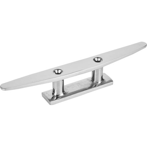Poulame en acier inoxydable poli miroir pour bateau, taquet de pont marine 8 pouces, fixation de cordage (1/5)